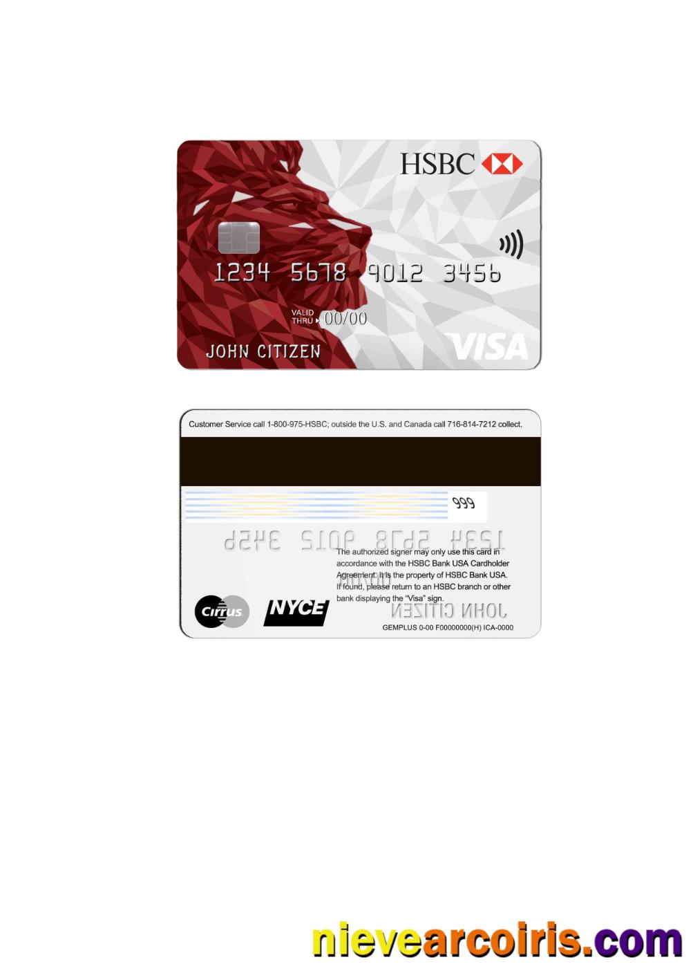 USA HSBC Visa Credit Card